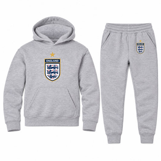 England National Soccer Team youth hoodie jogger set, Sports Grey, Youth Large ages 10–12