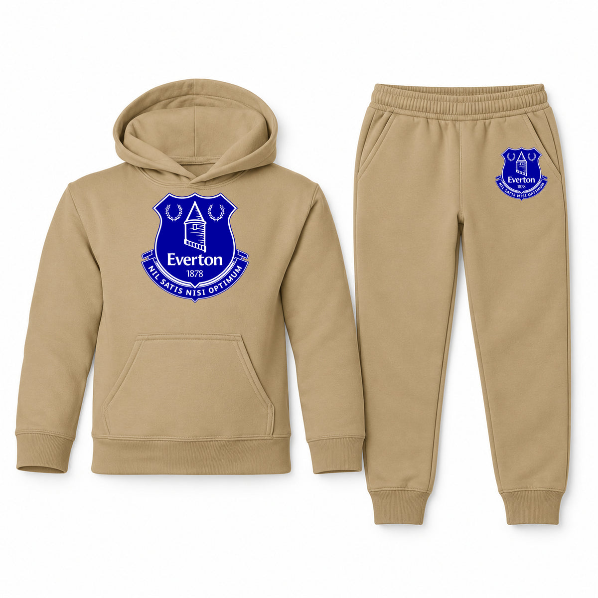 Everton FC youth hoodie jogger set, Khaki, Youth Large ages 10–12