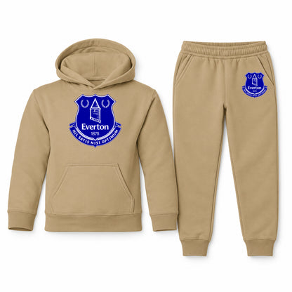 Everton FC youth hoodie jogger set, Khaki, Youth Large ages 10–12