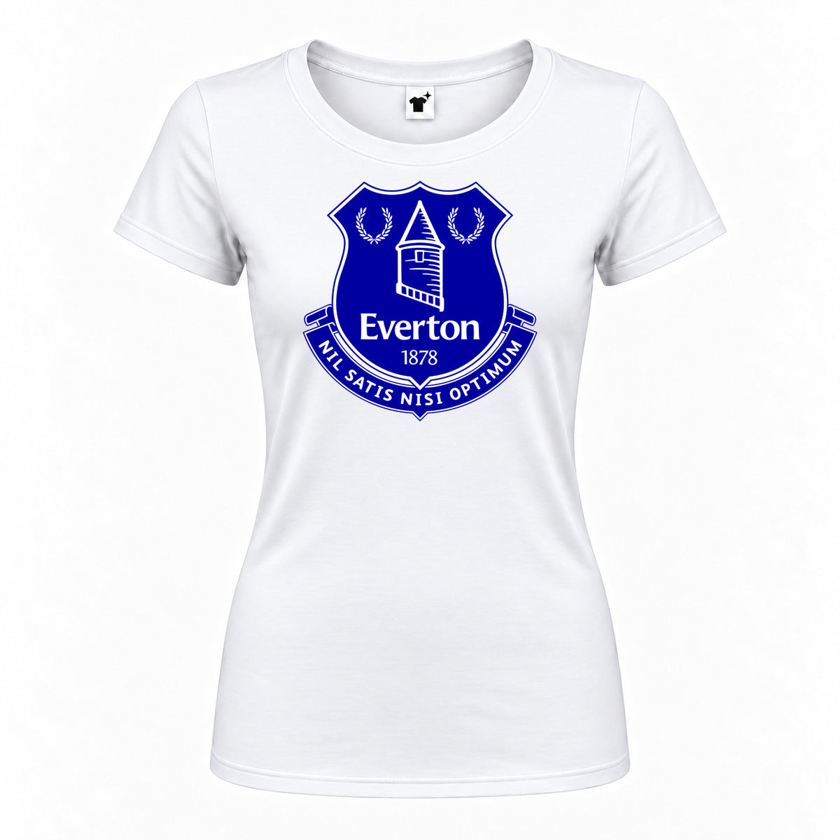 Women's Everton FC Round Neck T-Shirt — White — original logo on current Drive garment