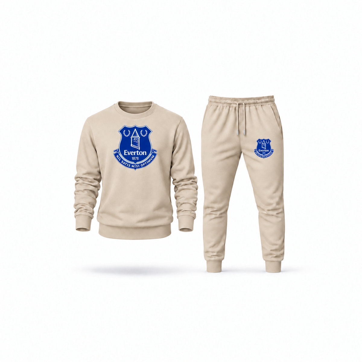 Men's Everton FC Sweatshirt Joggers Set | Color: Tan | Main