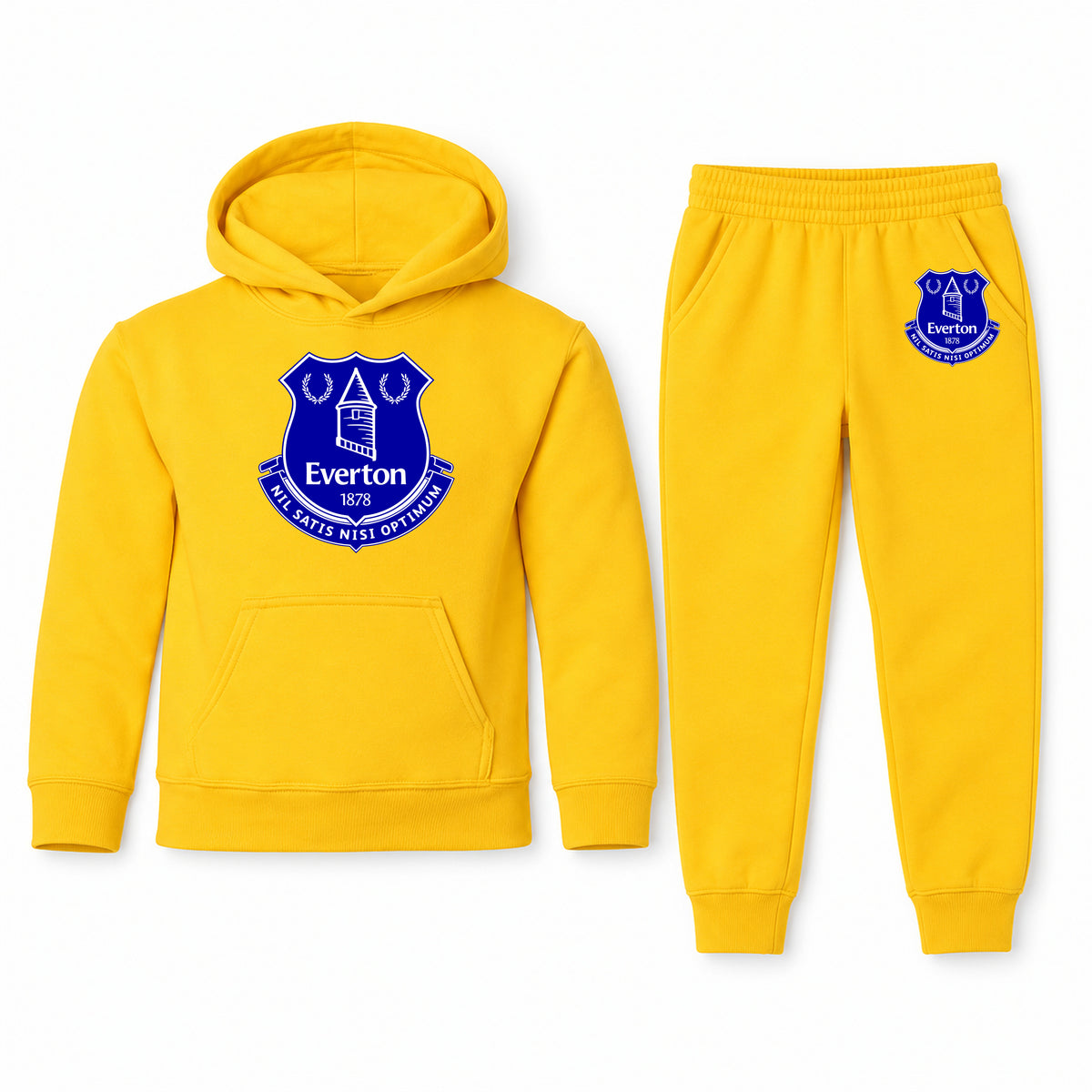 Everton FC youth hoodie jogger set, Yellow, Youth Large ages 10–12