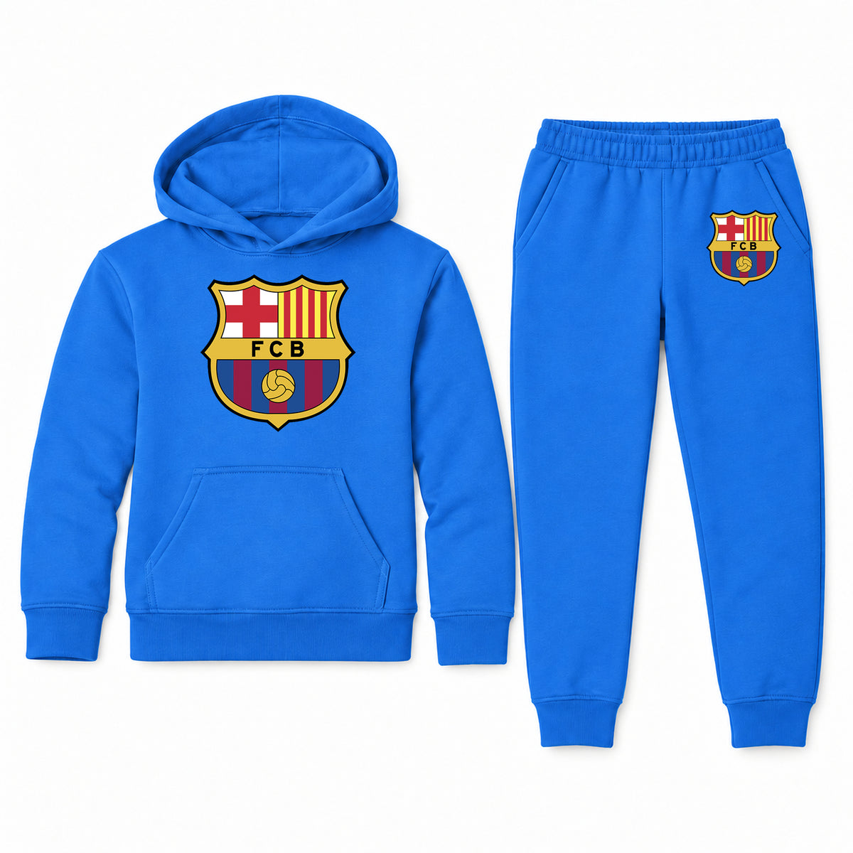 F.C. Barcelona Soccer youth hoodie jogger set, Blue, Youth Large ages 10–12