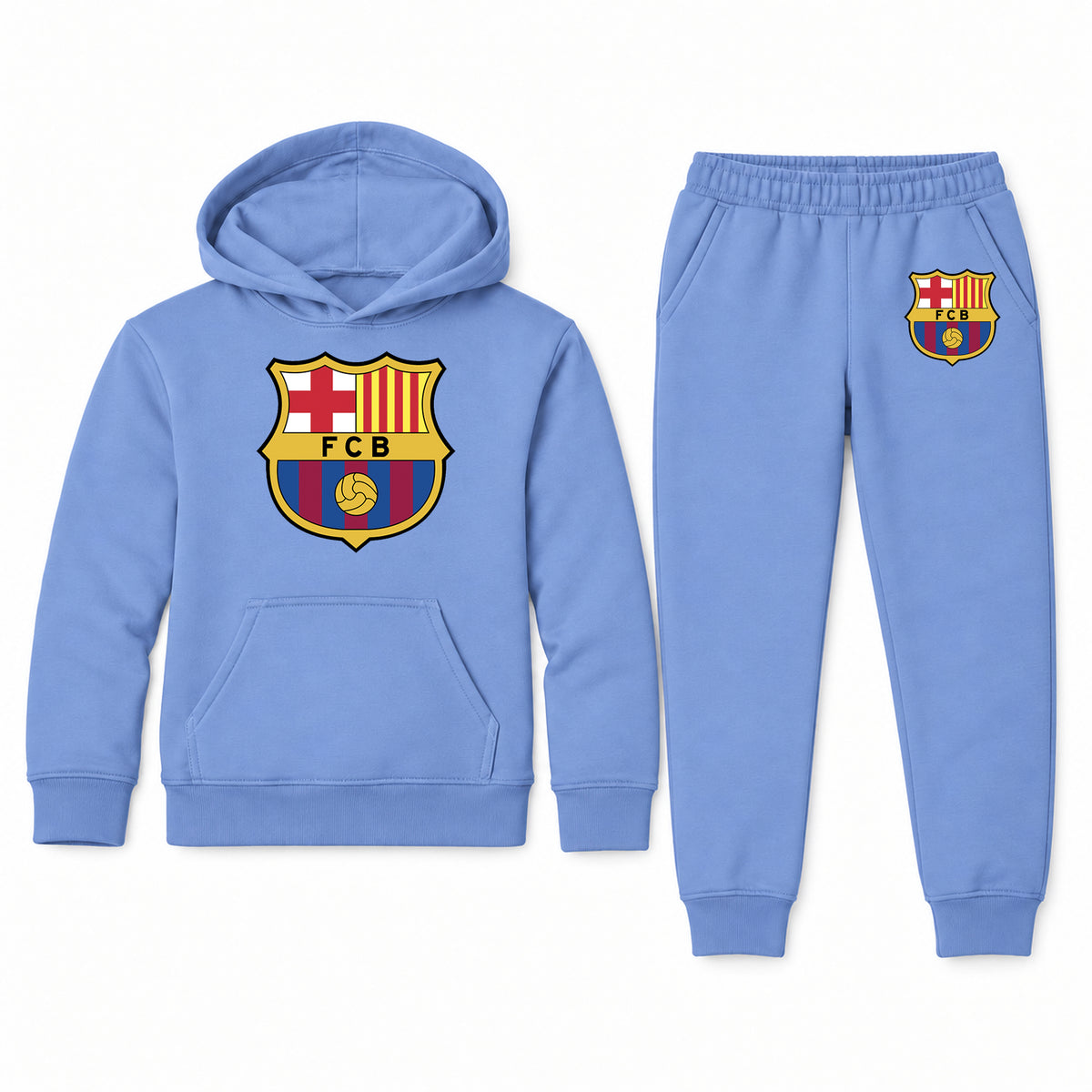 F.C. Barcelona Soccer youth hoodie jogger set, Carolina Blue, Youth Large ages 10–12