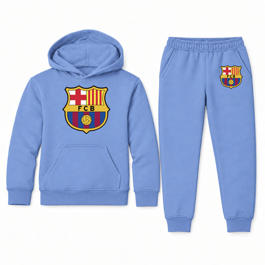 F.C. Barcelona Soccer youth hoodie jogger set, Carolina Blue, Youth Large ages 10–12