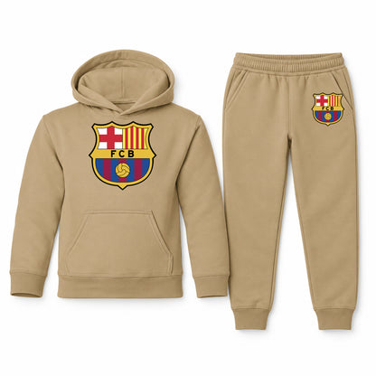 F.C. Barcelona Soccer youth hoodie jogger set, Khaki, Youth Large ages 10–12
