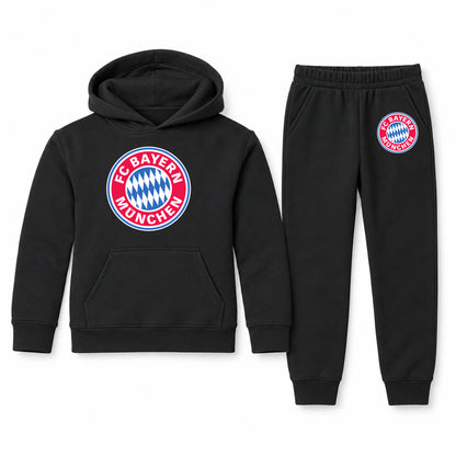 F.C. Bayern Munchen Soccer youth hoodie jogger set, Black, Youth Large ages 10–12