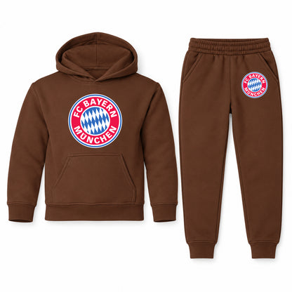 F.C. Bayern Munchen Soccer youth hoodie jogger set, Brown, Youth Large ages 10–12