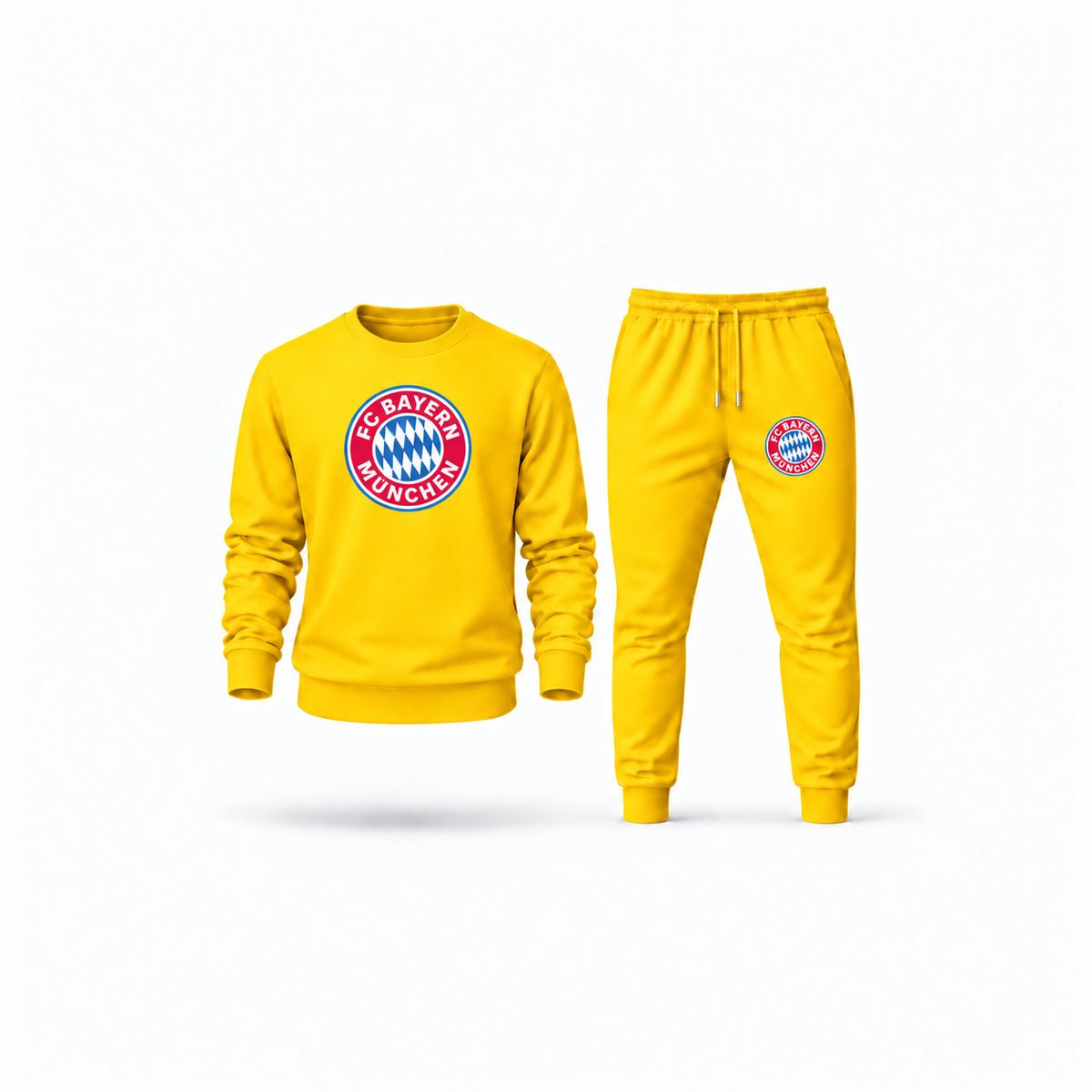Men's F.C. Bayern Munchen Soccer Sweatshirt Joggers Set | Color: Yellow | Main