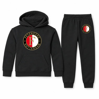 Feyenoord FC youth hoodie jogger set, Black, Youth Large ages 10–12