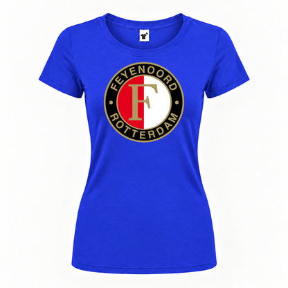 Women's Feyenoord FC Round Neck T-Shirt — Royal Blue — original logo on current Drive garment