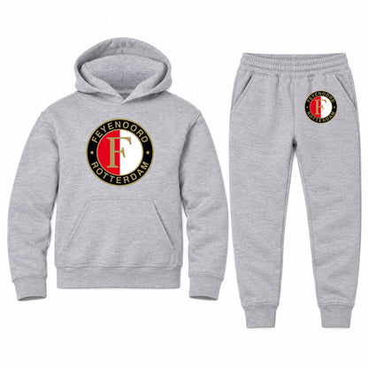 Feyenoord FC youth hoodie jogger set, Sports Grey, Youth Large ages 10–12