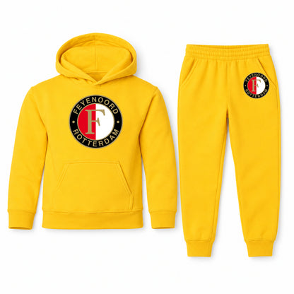 Feyenoord FC youth hoodie jogger set, Yellow, Youth Large ages 10–12