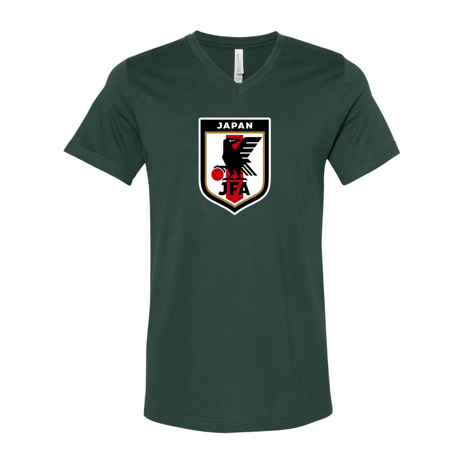 Men’s Japan National Soccer Team - BELLA + CANVAS - Jersey V-Neck Tee - 3005