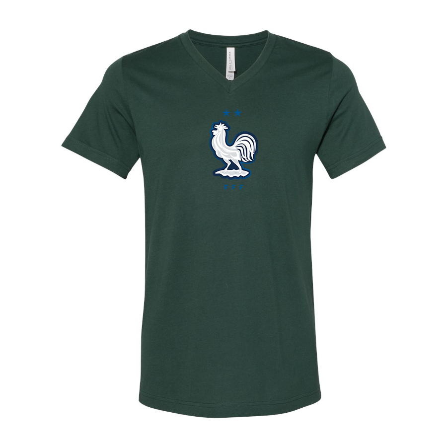 Men’s France National Soccer Team - BELLA + CANVAS - Jersey V-Neck Tee - 3005