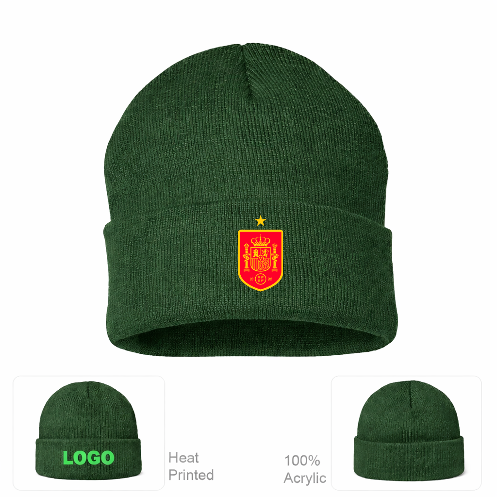 Spain Red Logo National Soccer Team Beanie Hat