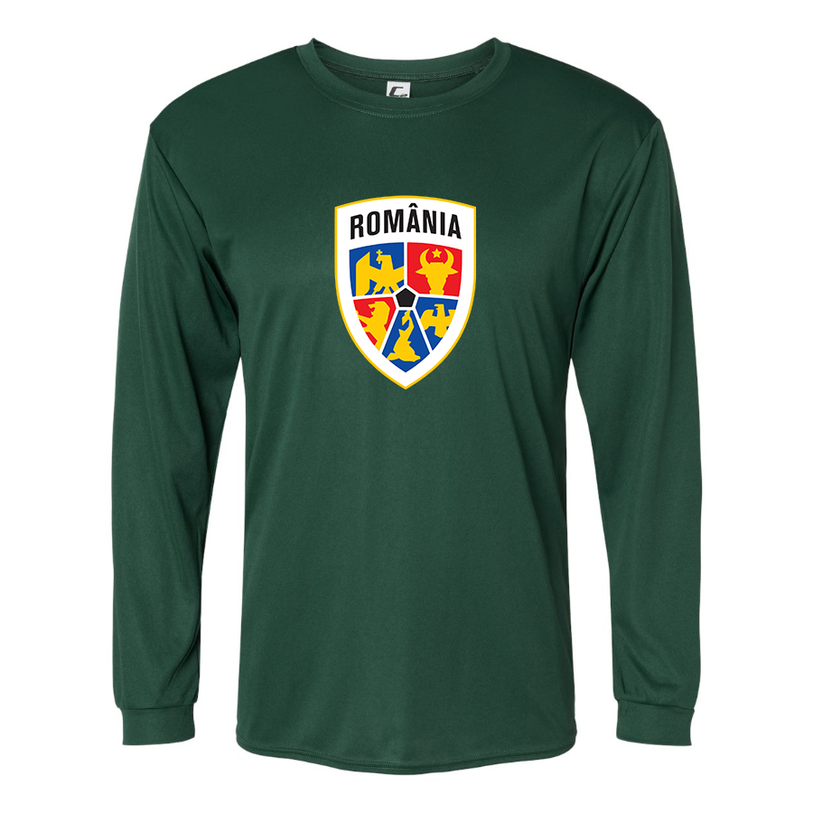 Men’s  Romania National Soccer Team - C2 Sport - Performance Long Sleeve T-Shirt - 5104