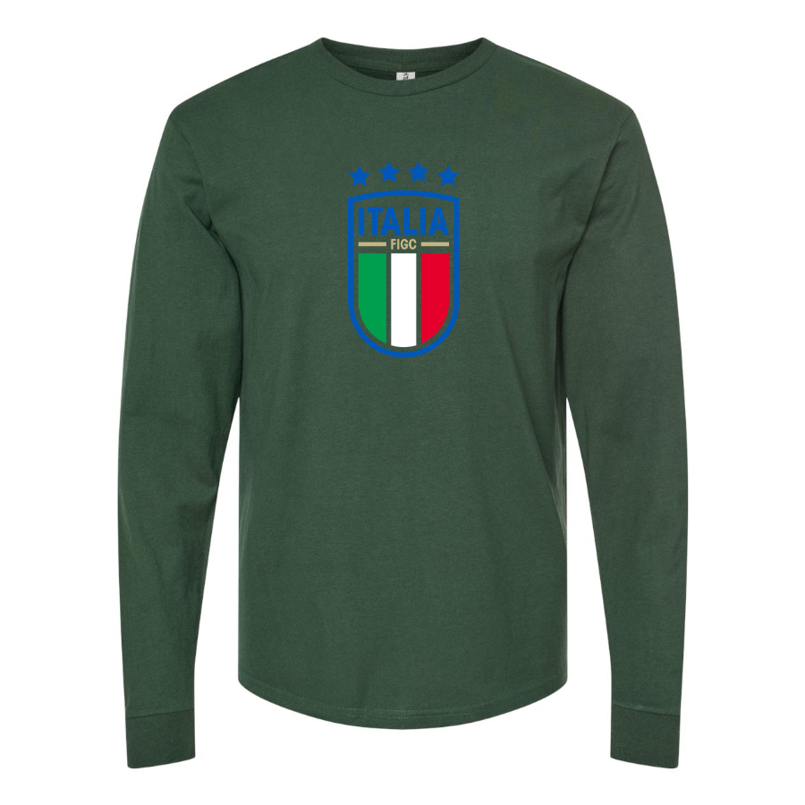 Men's Italy National Soccer Long Sleeve T-Shirt