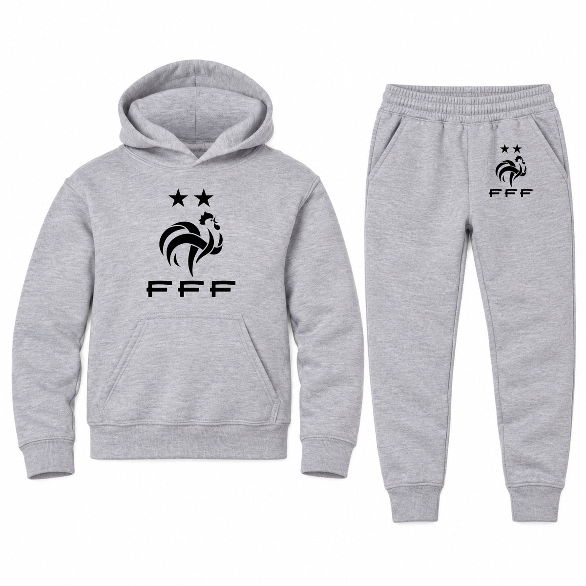 France Soccer youth hoodie jogger set, Sports Grey, Youth Large ages 10–12