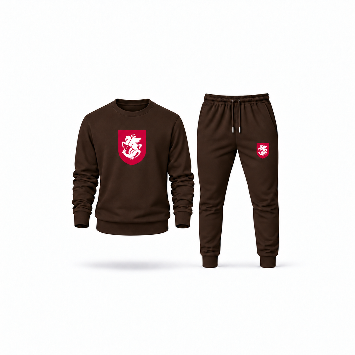 Men's Georgia National Soccer Team Sweatshirt Joggers Set | Color: Brown | Main