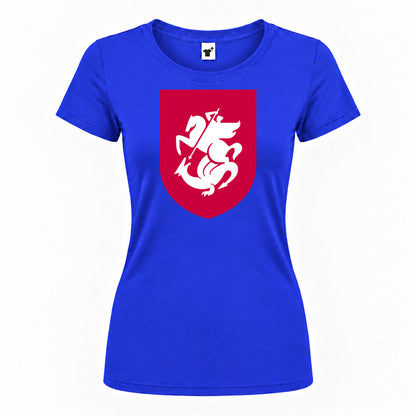 Women's Georgia National Soccer Team Round Neck T-Shirt — Royal Blue — original logo on current Drive garment