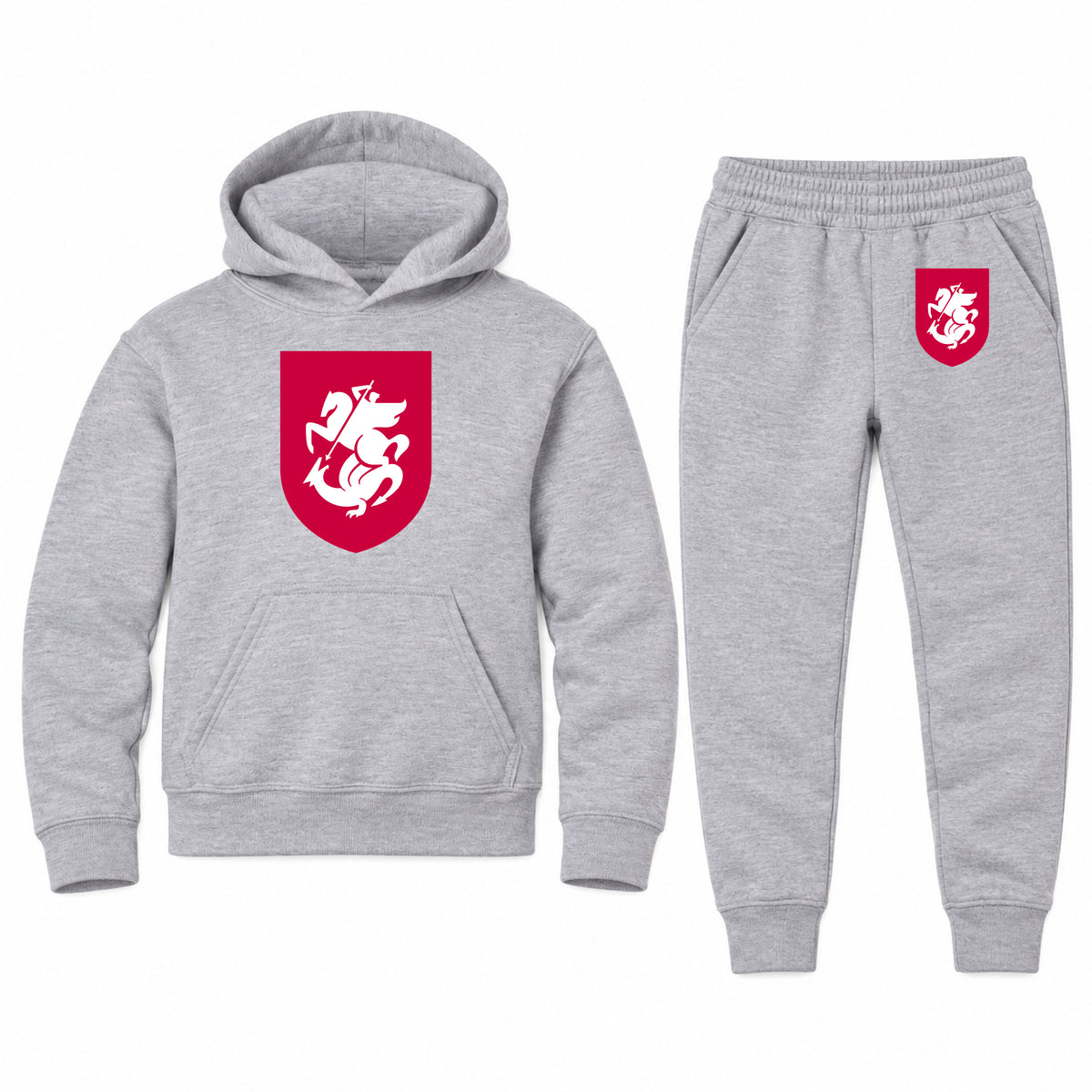 Georgia National Soccer Team youth hoodie jogger set, Sports Grey, Youth Large ages 10–12