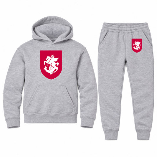 Georgia National Soccer Team youth hoodie jogger set, Sports Grey, Youth Large ages 10–12