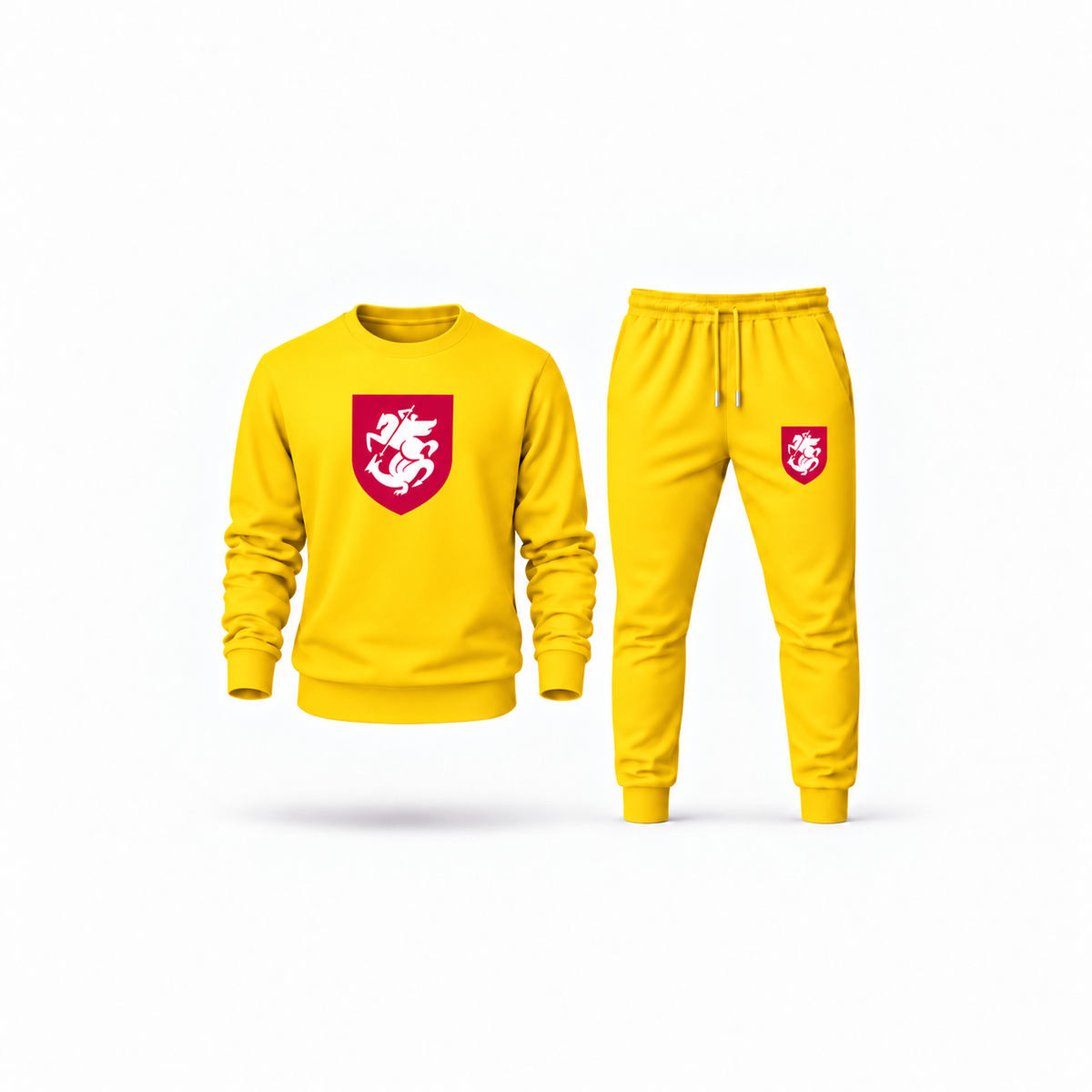 Men's Georgia National Soccer Team Sweatshirt Joggers Set | Color: Yellow | Main