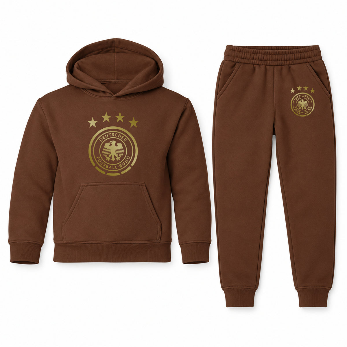 Germany Soccer youth hoodie jogger set, Brown, Youth Large ages 10–12