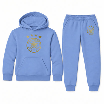 Germany Soccer youth hoodie jogger set, Carolina Blue, Youth Large ages 10–12