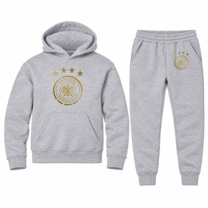 Germany Soccer youth hoodie jogger set, Sports Grey, Youth Large ages 10–12