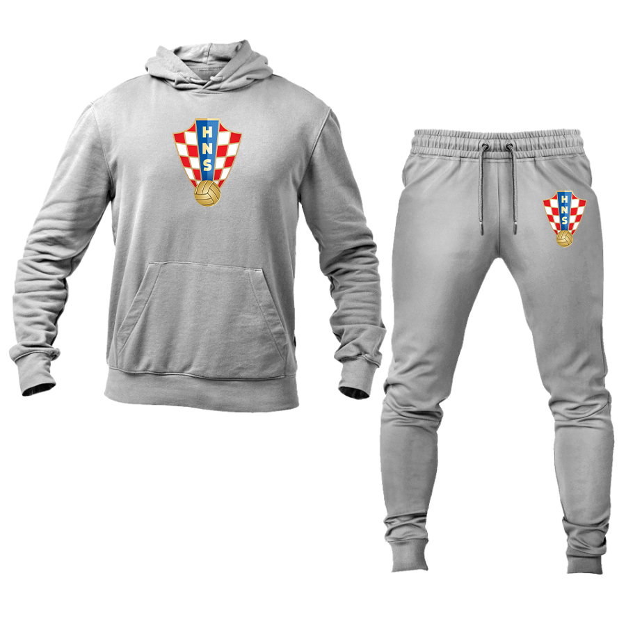 Men's Croatia National Soccer Team Hoodie Joggers Set