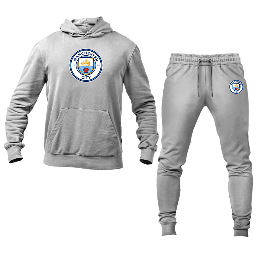 Men's Manchester City Soccer Logo Hoodie Joggers Set