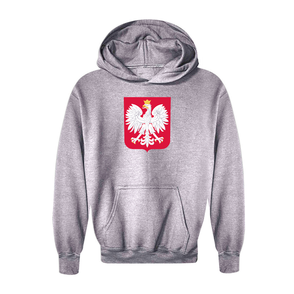 Youth Kids Poland National Soccer Team Pullover Hoodie