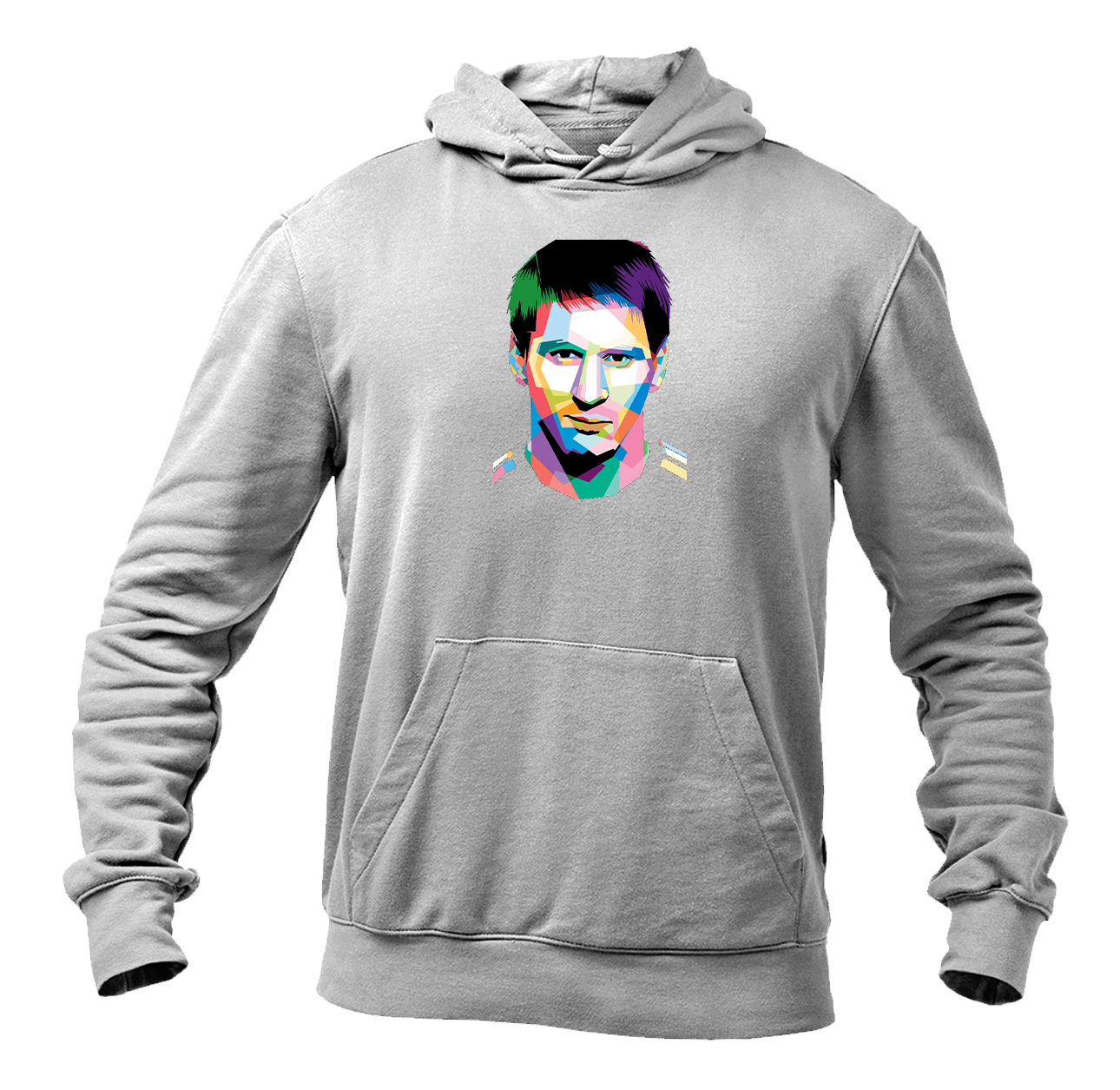 Men's Lionel Messi Face Art Soccer Pullover Hoodie