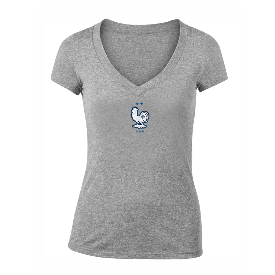 Women's France National Soccer Team  V-Neck T-Shirt