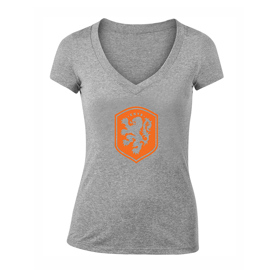 Women's Netherlands National Soccer Team V-Neck T-Shirt