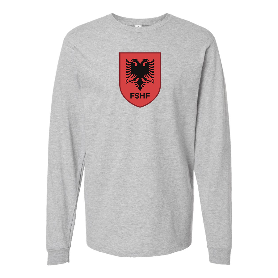 Men's Albania National Soccer Team Cotton Long Sleeve T-Shirt