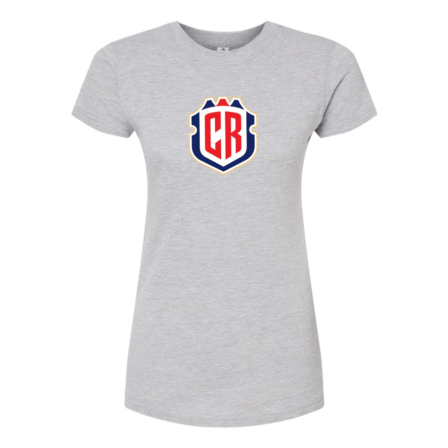 Women's Costa Rica National Soccer Team Round Neck T-Shirt