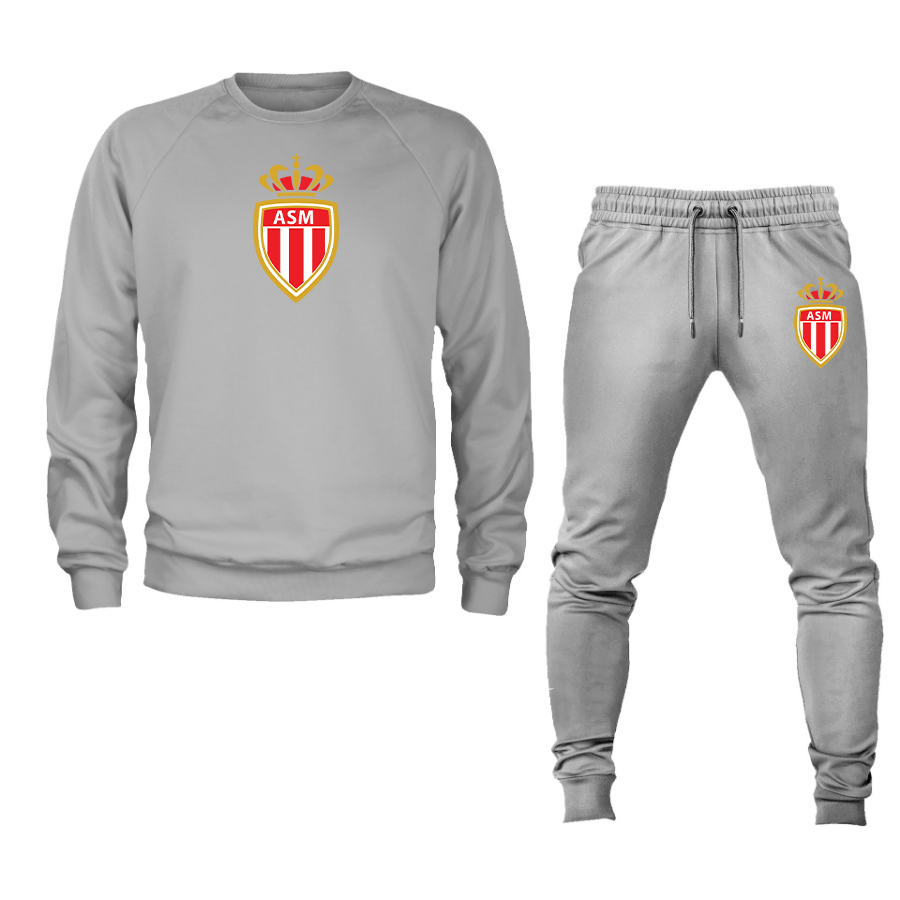 Men's AS Monaco FC rewneck Sweatshirt Joggers Suit