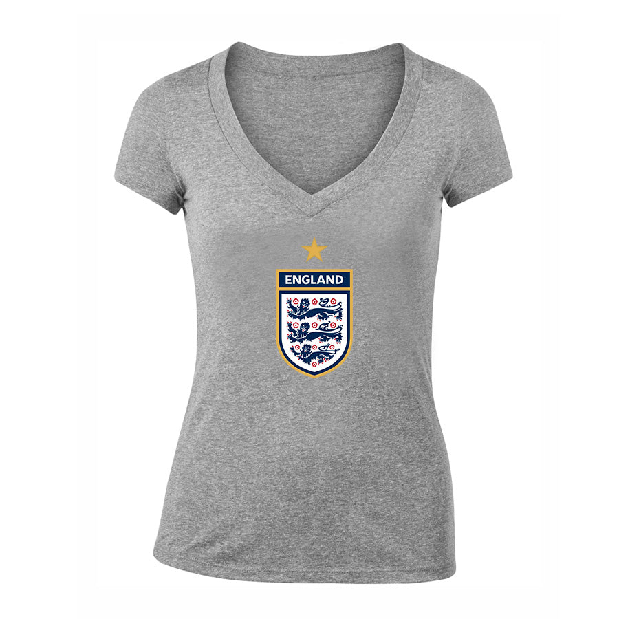 Women's England National Soccer Team V-Neck T-Shirt