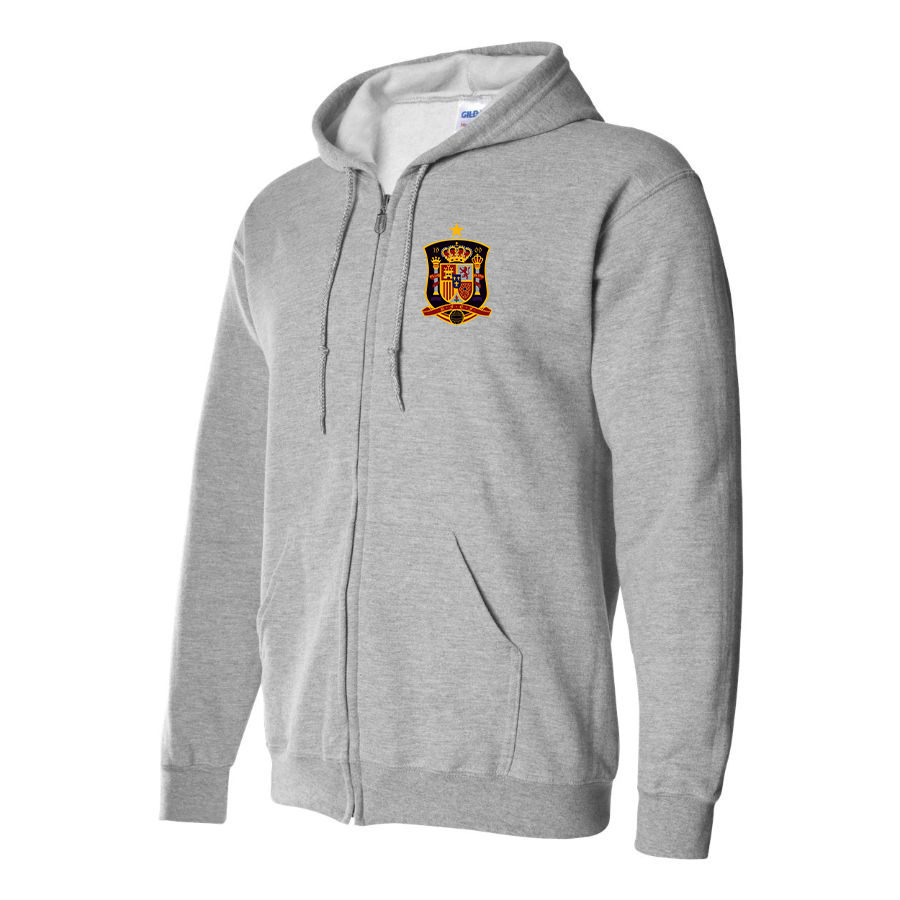 Men's Spain National Soccer Team Zipper Hoodie