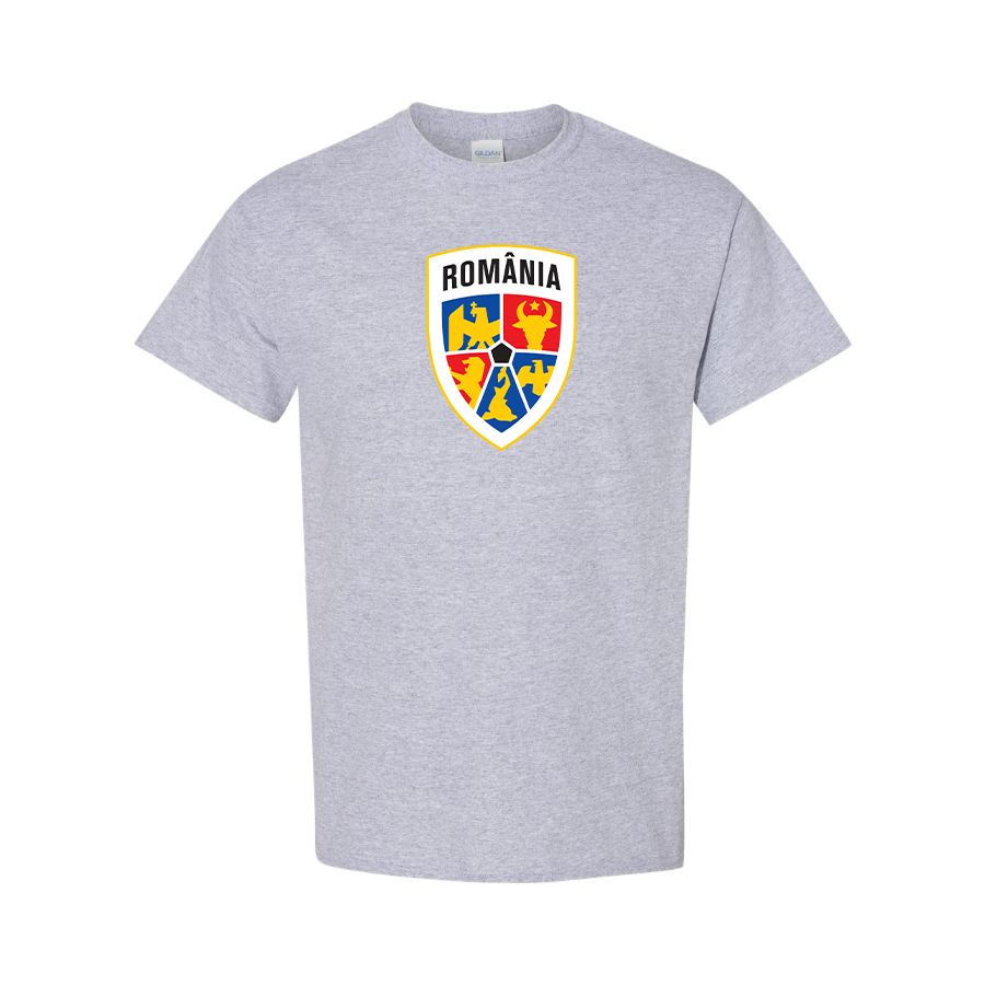 Youth Kids Romania National Soccer Team Cotton T-Shirt