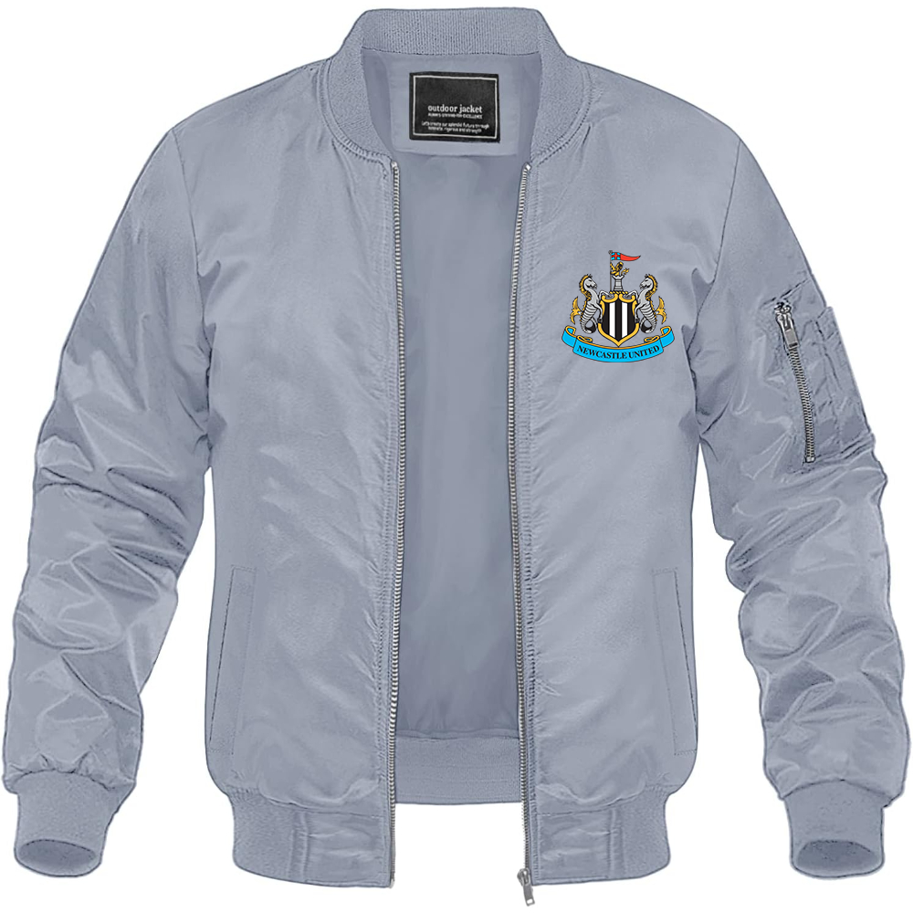 Men's Newcastle United FC Lightweight Bomber Jacket Windbreaker Softshell Varsity Jacket Coat