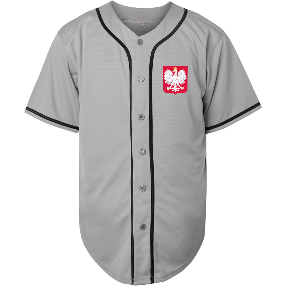 Men's Poland National Soccer Team Baseball Jersey