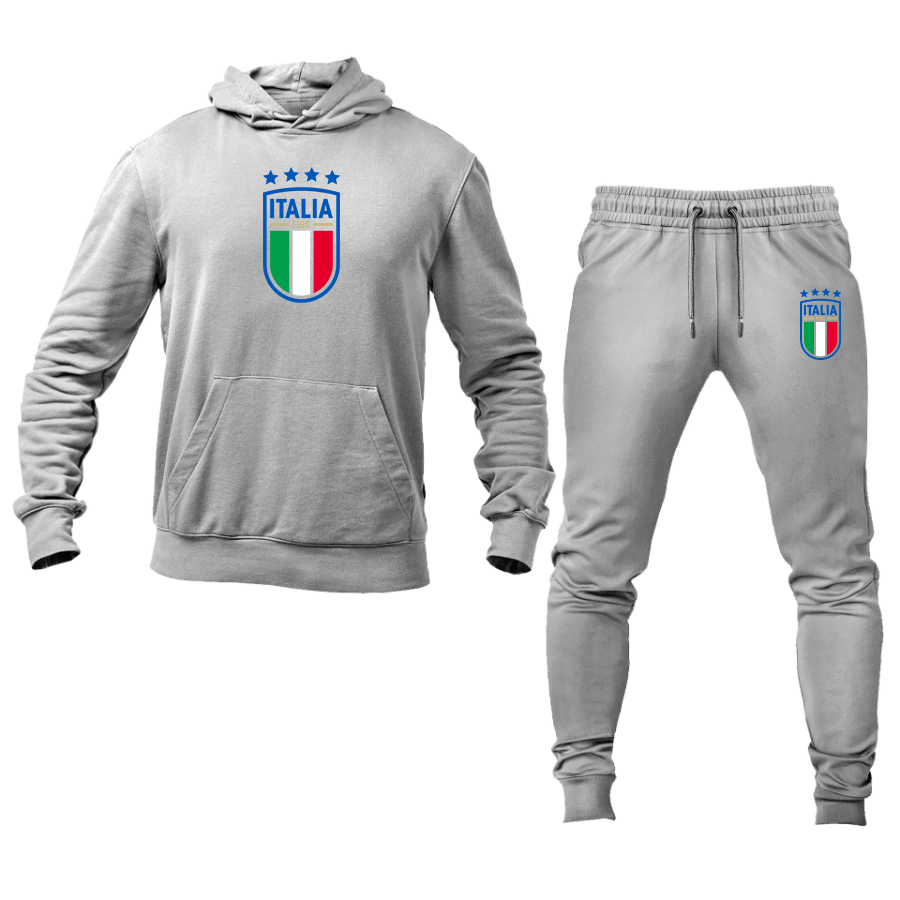 Men's Italy National Soccer Hoodie Joggers Set