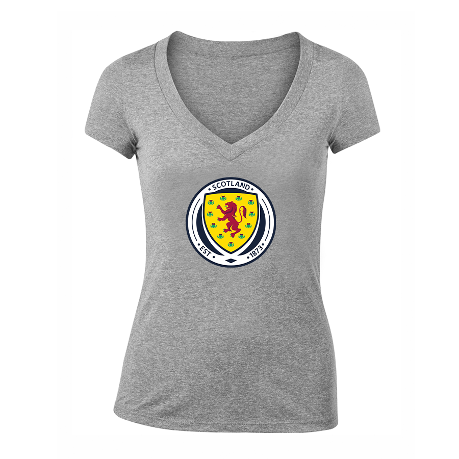 Women's Scotland National Soccer Team V-Neck T-Shirt