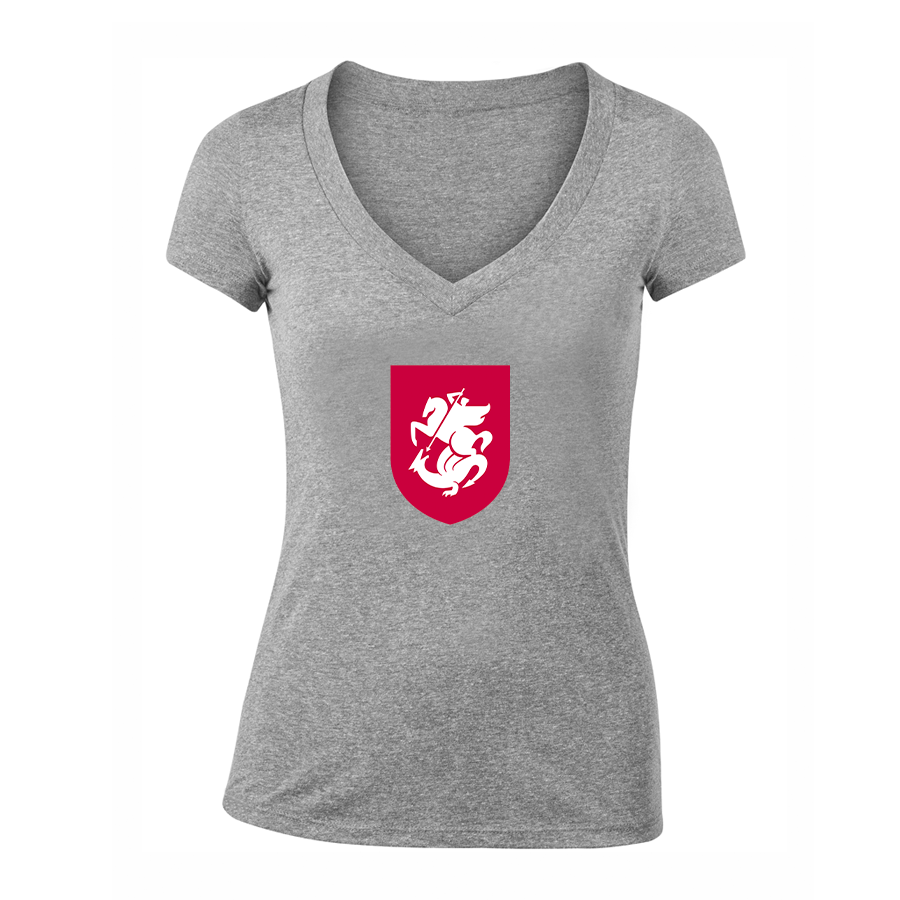 Women's Georgia National Soccer Team V-Neck T-Shirt