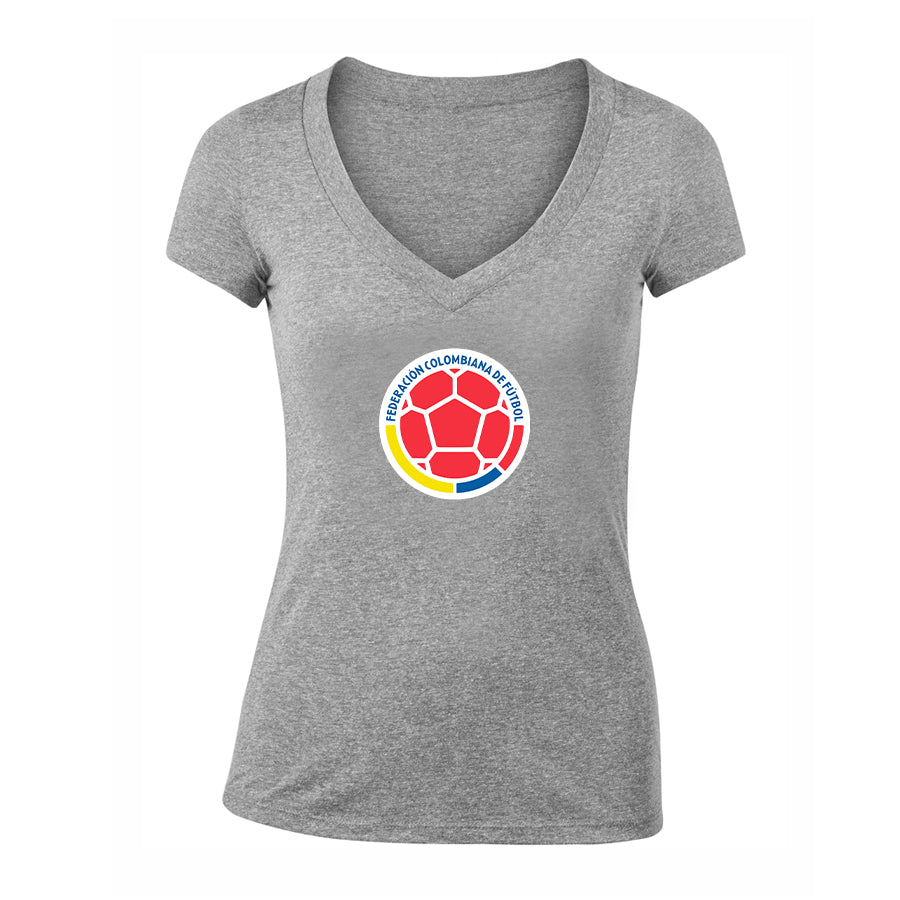 Women's Colombia National Soccer Team V-Neck T-Shirt