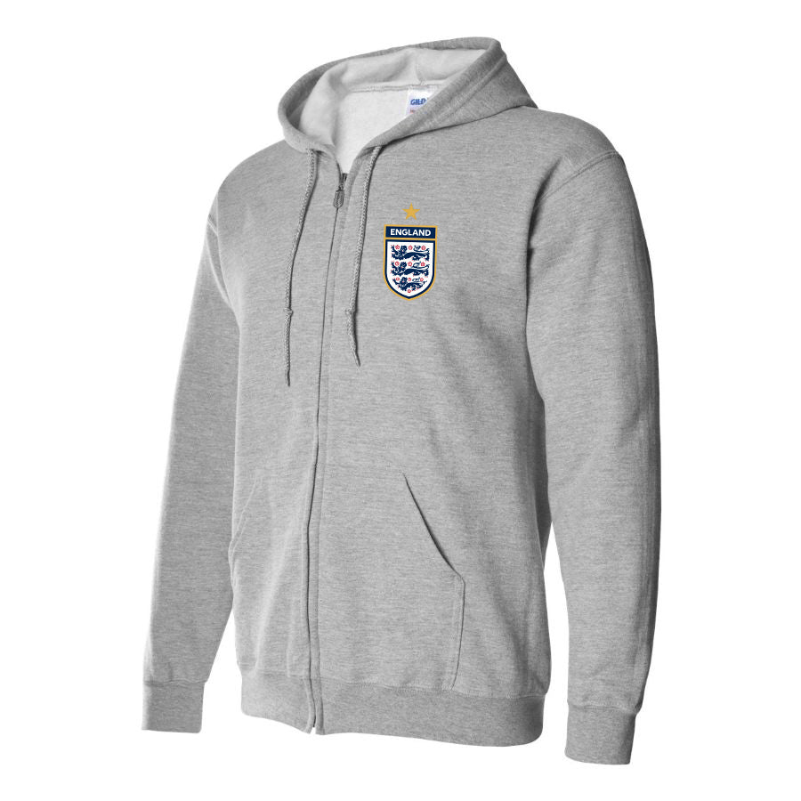 Men's England National Soccer Team Zipper Hoodie